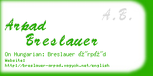 arpad breslauer business card